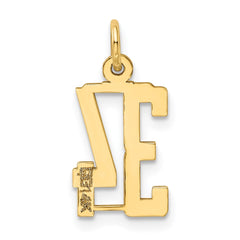 14k Small Elongated Number 34 Charm