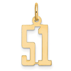 14kw Small Elongated Number 51 Charm