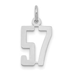 14k White Small Polished Elongated 57 Charm