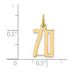 14k Small Elongated Number 70 Charm