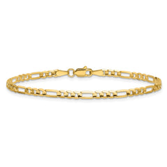 14k 3mm Concave Open Figaro Chain