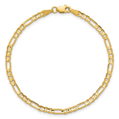 14k 3mm Concave Open Figaro Chain