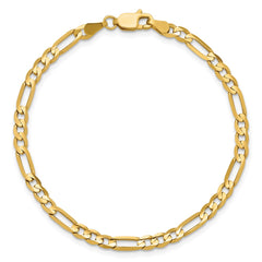 14k 4mm Concave Open Figaro Chain
