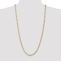 14K 30 inch 4.5mm Concave Open Figaro with Lobster Clasp Chain