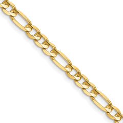 14K 28 inch 4.5mm Concave Open Figaro with Lobster Clasp Chain
