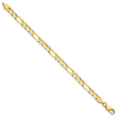 14K 9 inch 6mm Concave Open Figaro with Lobster Clasp Chain