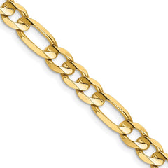 14K 28 inch 6.75mm Concave Open Figaro with Lobster Clasp Chain