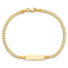 14k Polished Solid Chain/Solid Plate Curb Link 19.5x5.5mm Plate 7 inch ID Bracelet