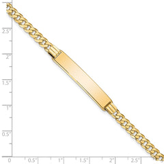 14k Polished Solid Chain/Solid Plate Curb Link 33.5x7mm Plate 7 inch ID Bracelet