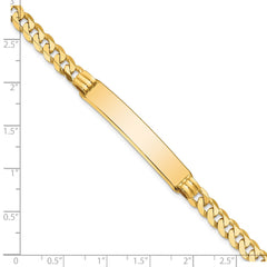 14k Polished Solid Chain/Solid Plate Curb Link 38x7.5mm Plate 7 inch ID Bracelet