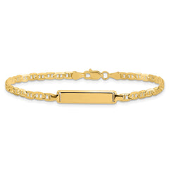 14k Polished Solid Chain/Solid Plate Anchor Link 19.5x4.5mm Plate 7 inch ID Bracelet