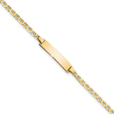 14k Polished Solid Chain/Solid Plate Flat Anchor Link 22.5x4.5mm Plate 7 inch ID Bracelet