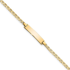14k Polished Solid Chain/Solid Plate Flat Anchor Link 22.5x4.5mm Plate 7 inch ID Bracelet