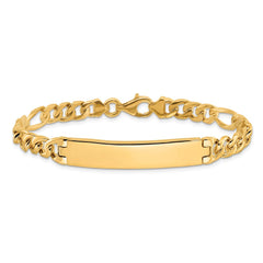 14k Figaro ID Bracelet Plate (Per Inch) - 2