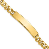 14k Hand-polished Solid Chain/Solid Plate Curb Link 44x9mm Plate 8 inch ID Bracelet