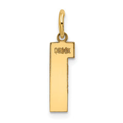 14k Medium Polished Number 1 Charm - 2