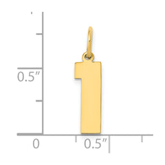 14k Medium Polished Number 1 Charm - 2