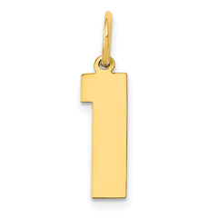 14k Medium Polished Number 1 Charm - 2