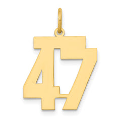 14k Medium Polished Number 47 Charm - 2