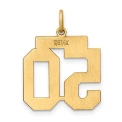 14k Medium Polished Number 50 Charm