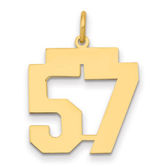 14k Medium Polished Number 57 Charm - 2