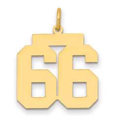 14k Medium Polished Number 66 Charm - 2