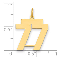 14k Medium Polished Number 77 Charm - 2