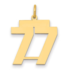 14k Medium Polished Number 77 Charm - 2