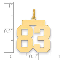 14k Medium Polished Number 83 Charm