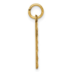 14k Large Brushed Diamond-cut Number 1 Charm