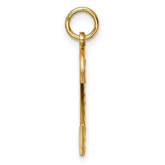 14k Large Brushed Diamond-cut Number 2 Charm