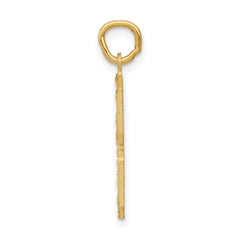 14k Large Brushed Diamond-cut Number 8 Charm