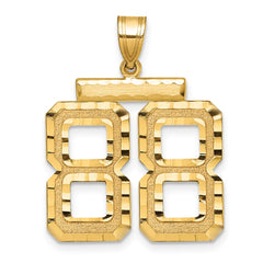 14k Large Brushed Diamond-cut Number 88 Charm