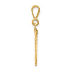 14k Large Brushed Diamond-cut Number 96 Charm