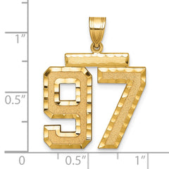 14k Large Brushed Diamond-cut Number 97 Charm