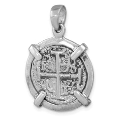 Sterling Silver Rhodium-plated Polished and Antiqued Medieval Coin Pendant - 2