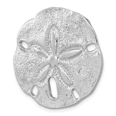 Sterling Silver Rhodium-plated Polished and Textured Sand Dollar Pendant