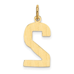 14k Large Polished Number 2 Charm