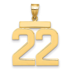 14k Large Polished Number 22 Charm