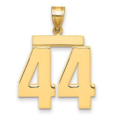 14k Large Polished Number 44 Charm