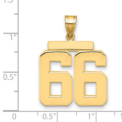 14k Large Polished Number 66 Charm