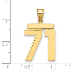 14k Large Polished Number 71 Charm