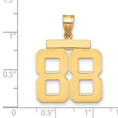 10k Large Polished Number 88 Charm