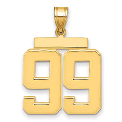 14k Large Polished Number 99 Charm