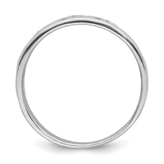 Sterling Silver Rhodium-plated Cut-Out Polished Wave Band Ring - 3