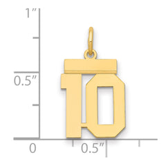 14k Small Polished Number 10 Charm