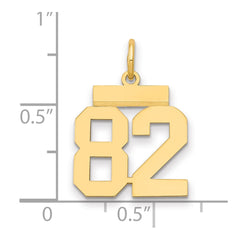 14k Small Polished Number 82 Charm