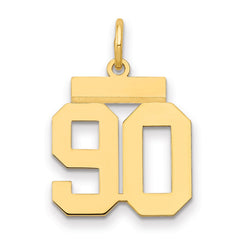 14k Small Polished Number 90 Charm - 2