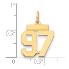 14k Small Polished Number 97 Charm
