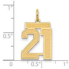 14k Medium Satin Number 21 Charm